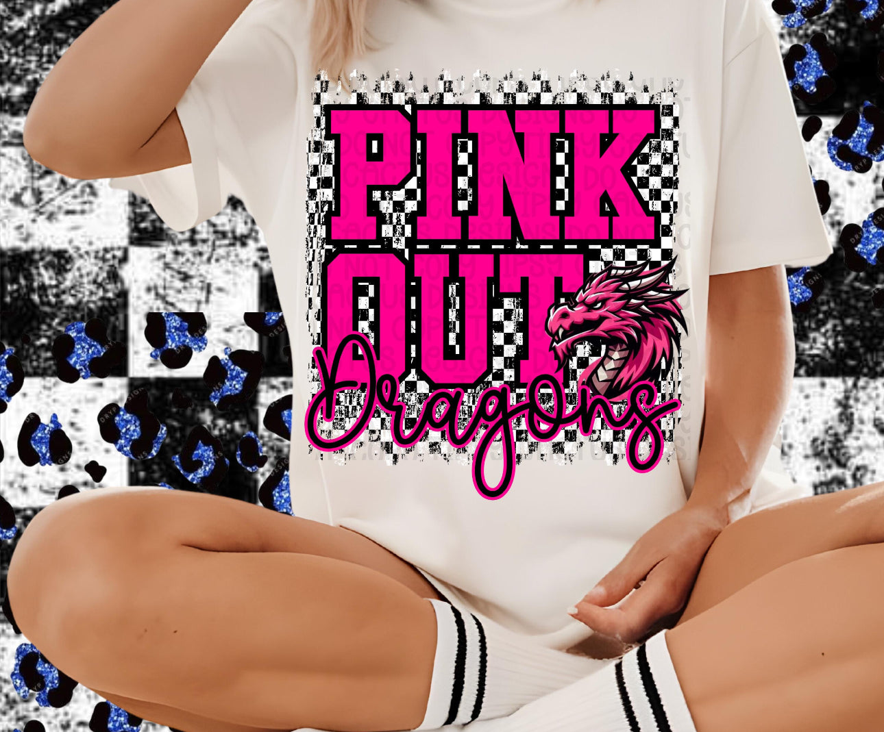 Pink out checker dragons