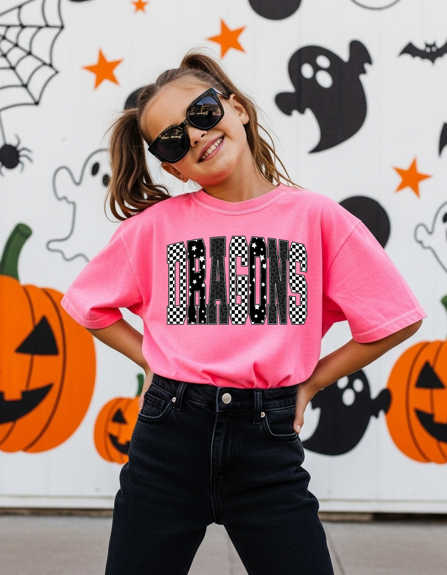 Pink Out Dragons Checker