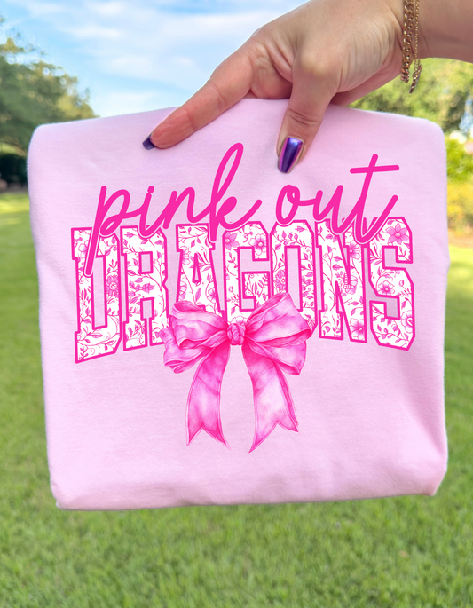 Pink Out Dragons Bow