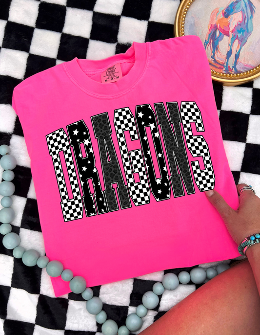 Pink Out Dragons Checker