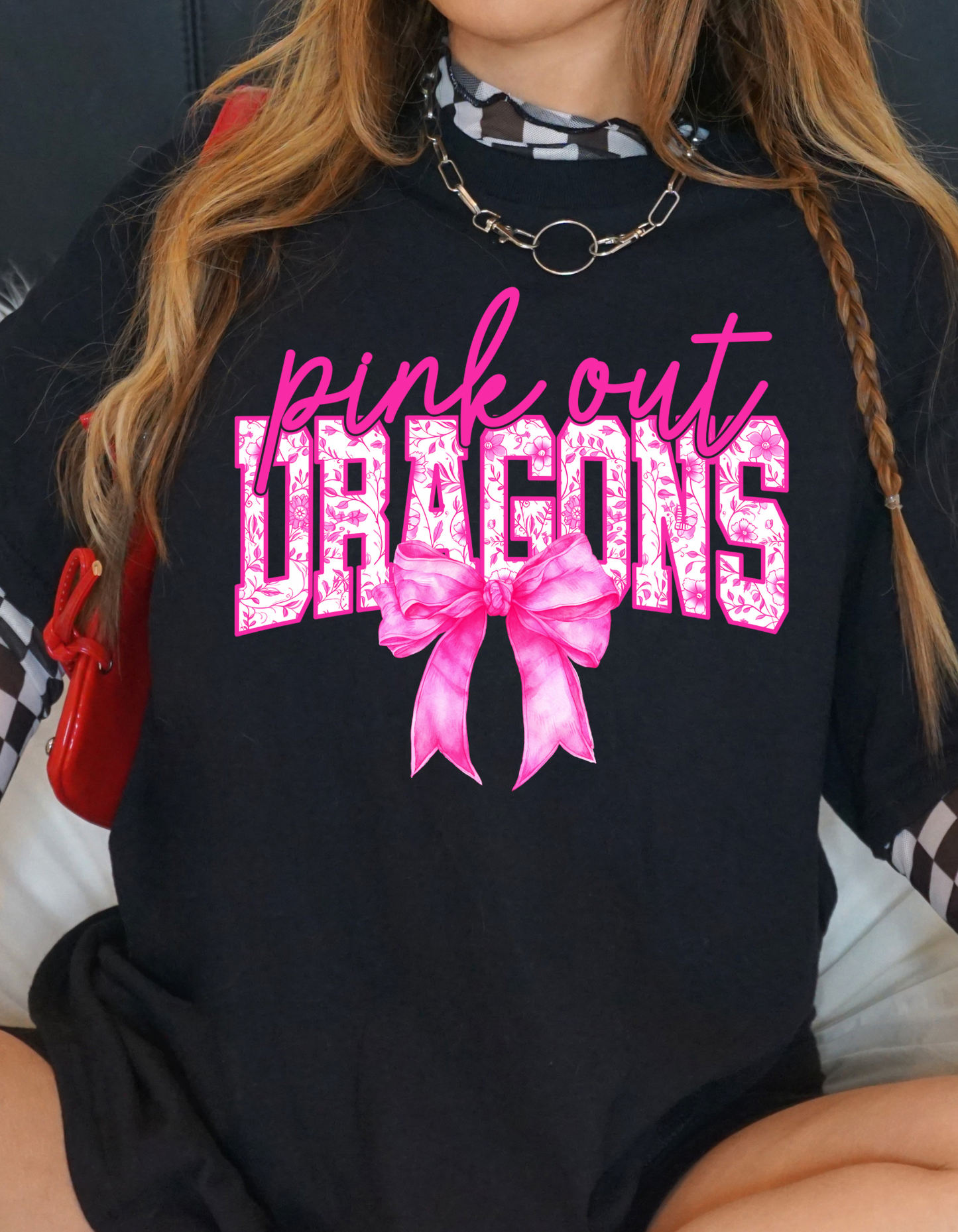 Pink Out Dragons Bow