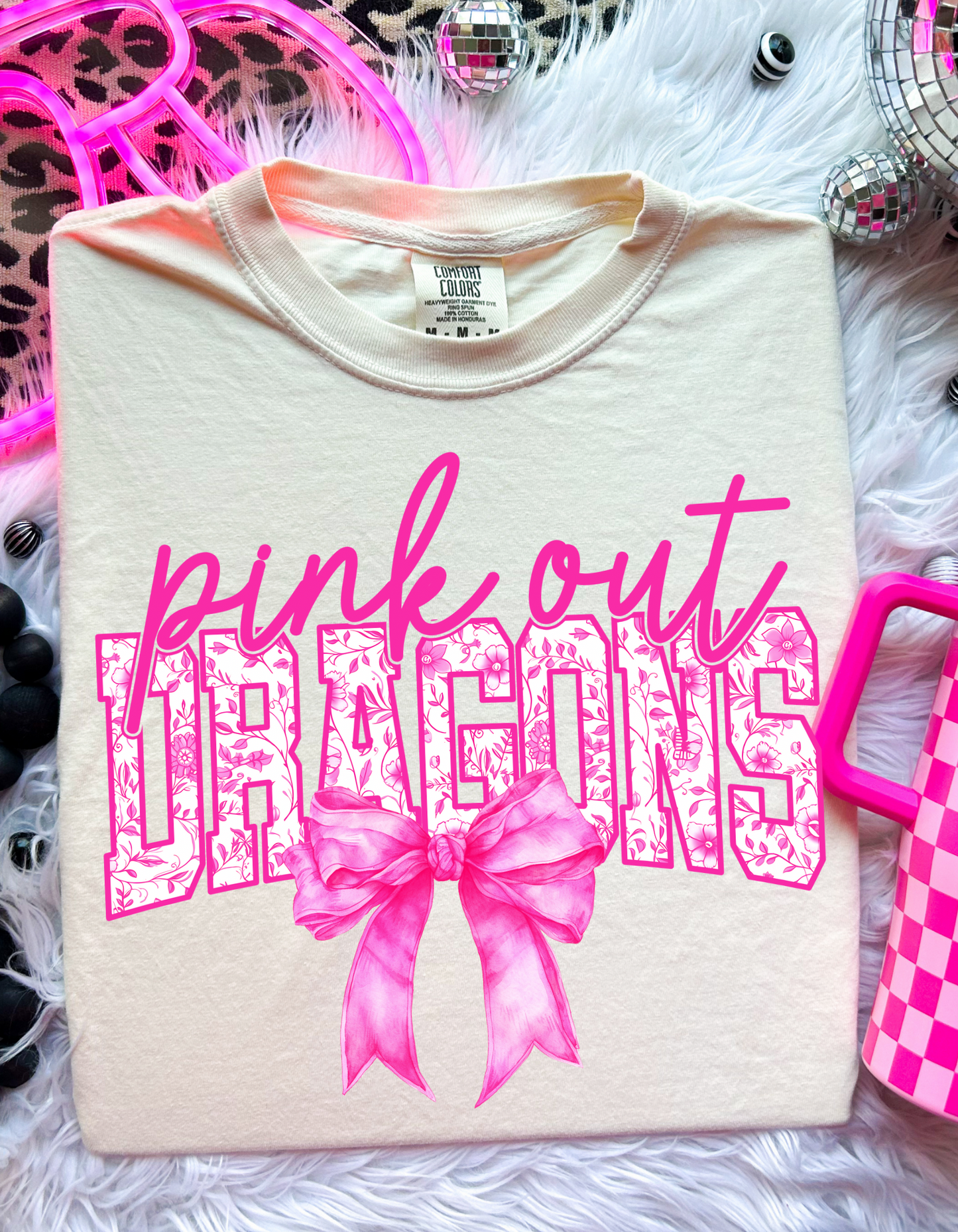 Pink Out Dragons Bow
